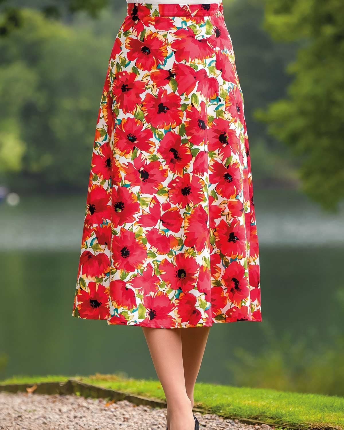 Peggy Cotton Floral Skirt